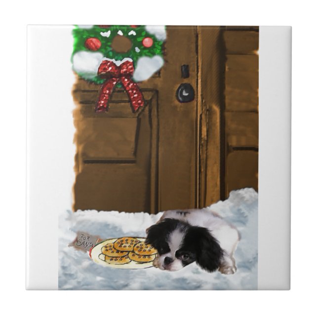Japanese Chin Christmas Tile (Front)