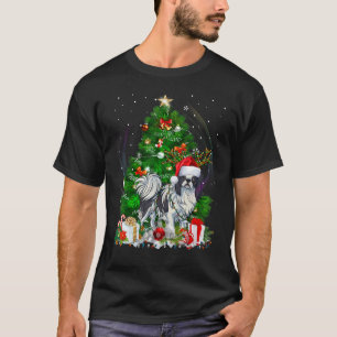 Japanese Chin Christmas Tree Light Pajama Dog Xmas T-Shirt