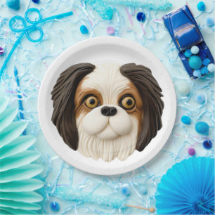 Japanese Chin Dog 3D Inspired Paper Plate