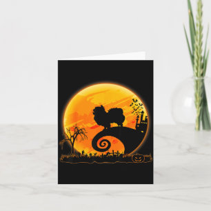 Japanese Chin Dog And Moon Funny Dog Halloween Card