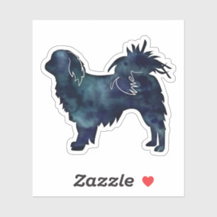 Japanese Chin Dog Black Watercolor Silhouette