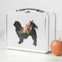 Japanese Chin Dog Breed Bohemian Floral Silhouette
