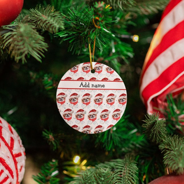 Japanese Chin Dog Breed Christmas Stars Ceramic Tree Decoration (Creator Uploaded)