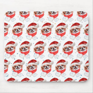 Japanese Chin Dog Breed Christmas Stars Mouse Mat