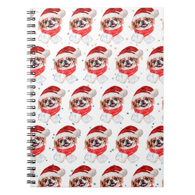 Japanese Chin Dog Breed Christmas Stars Notebook (Front)