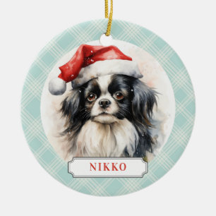 Japanese Chin Dog Ceramic Circle Ornament