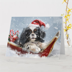 Japanese Chin Dog Christmas Festive Card