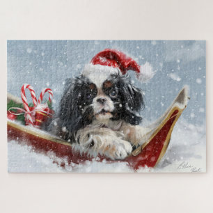 Japanese Chin Dog Christmas Festive Jigsaw Puzzle