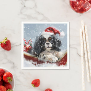 Japanese Chin Dog Christmas Festive Napkin