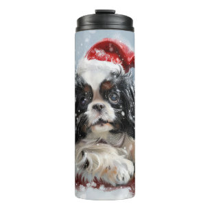 Japanese Chin Dog Christmas Festive Thermal Tumbler
