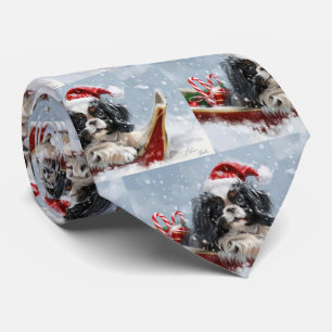 Japanese Chin Dog Christmas Festive Tie