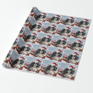Japanese Chin Dog Christmas Festive Wrapping Paper