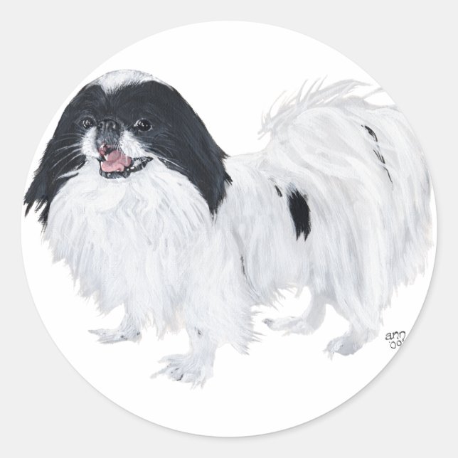 Japanese Chin Dog Classic Round Sticker (Front)