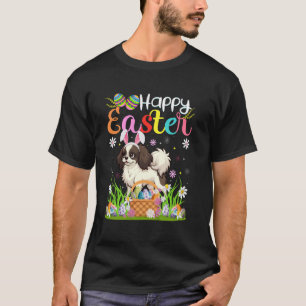 Japanese Chin Dog Happy Easter Egg Hunt Bunny Ear  T-Shirt