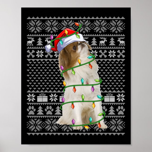Japanese Chin Dog Lover Santa Ugly Japanese Chin C Poster (Front)