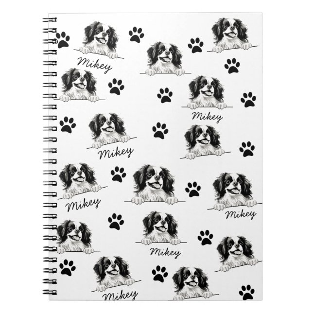 Japanese Chin Dog Personalised Hand Drawing Notebook (Front)