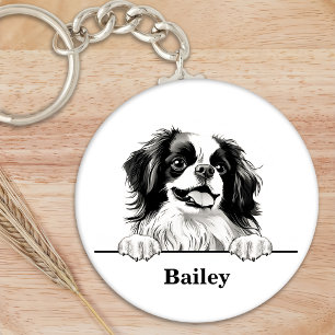 Japanese Chin Dog Personalized  Key Ring