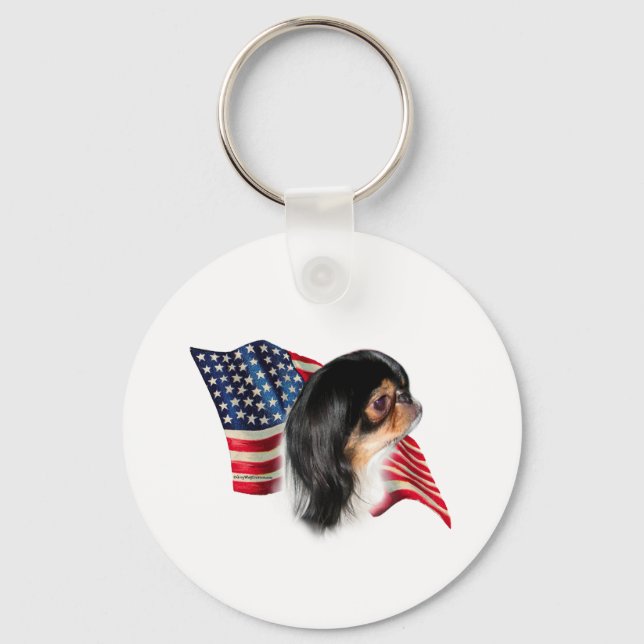 Japanese Chin Flag Key Ring (Front)