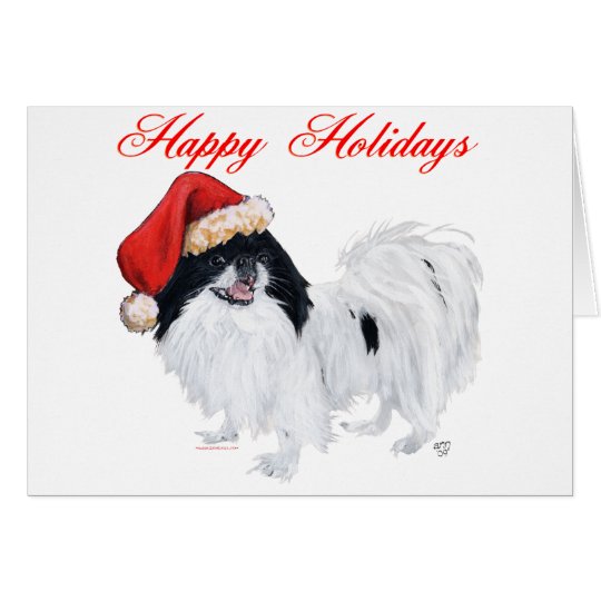 Japanese Chin Happy Holidays Card