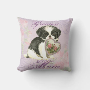 Japanese Chin Heart Mum Cushion