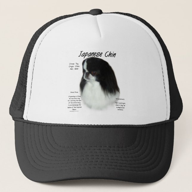 Japanese Chin History Design Trucker Hat (Front)