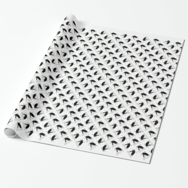 Japanese Chin History Design Wrapping Paper (Unrolled)