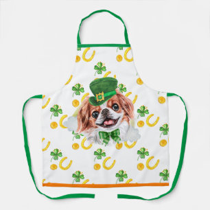 Japanese Chin Holiday Decor St Patrick's Day Dog Apron