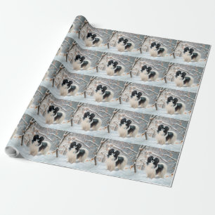 Japanese Chin Let It Snow Christmas Wrapping Paper
