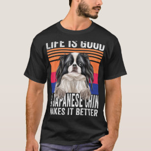 Japanese Chin Makes Your Life Good Vintage T-Shirt