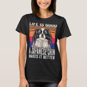 Japanese Chin Makes Your Life Good Vintage T-Shirt