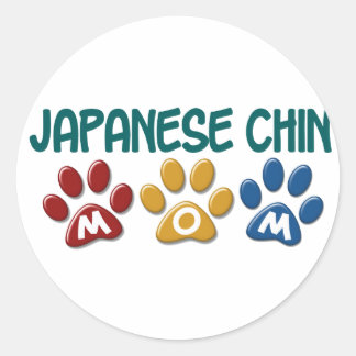 JAPANESE CHIN Mum Paw Print 1 Classic Round Sticker