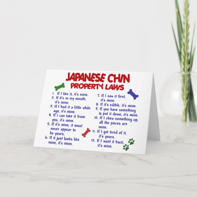 JAPANESE CHIN Property Laws 2 Card (Front)