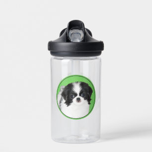 Japanese Chin Puppy Painting - Dog Art Water Bottle