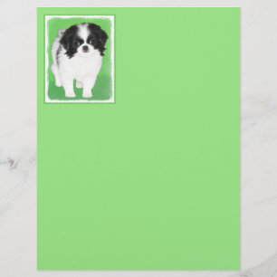Japanese Chin Puppy Painting - Original Dog Art