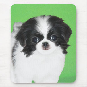 Japanese Chin Puppy Painting - Original Dog Art Mouse Mat