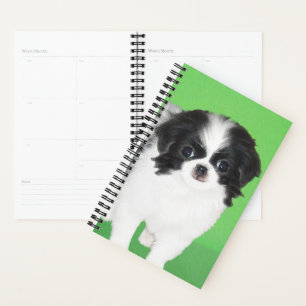 Japanese Chin Puppy Painting - Original Dog Art Planner