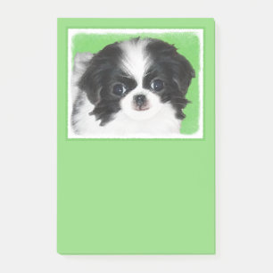 Japanese Chin Puppy Painting - Original Dog Art Post-it Notes