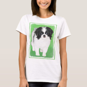 Japanese Chin Puppy Painting - Original Dog Art T-Shirt