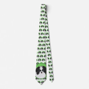 Japanese Chin Puppy Painting - Original Dog Art Tie
