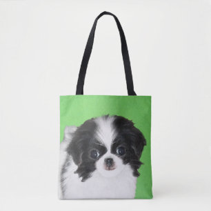 Japanese Chin Puppy Painting - Original Dog Art Tote Bag