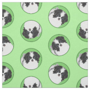 Japanese Chin Puppy Painting Original Pet Dog Art Fabric