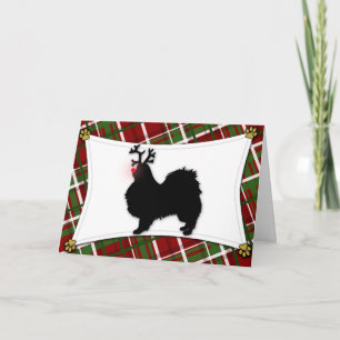 Japanese Chin Reindeer Christmas Card