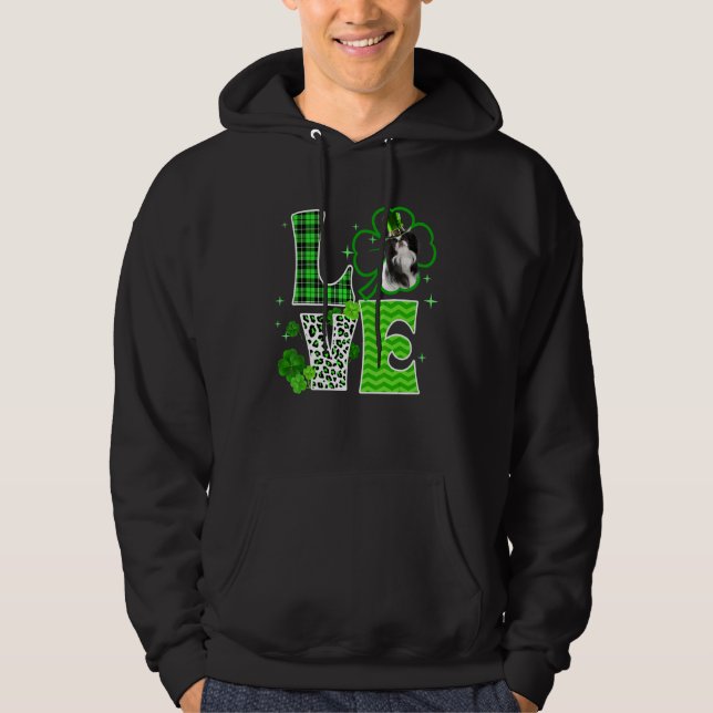 Japanese Chin Shamrock Lucky C Irish St Patricks D Hoodie (Front)