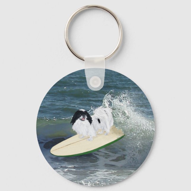 Japanese Chin Surfing Key Ring (Front)
