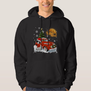 Japanese Chin Vintage Wagon Red Truck Christmas Tr Hoodie