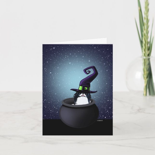 Japanese Chin Witch Halloween Card (Front)