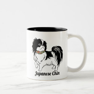 Japanese Chin Your Text Two-Tone Coffee Mug