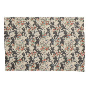 Japanese Chiyogami Ninja Pattern Pillowcase