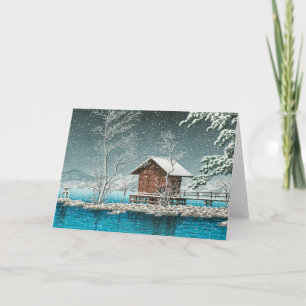 Japanese Christmas Snow Holiday Card