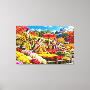 Japanese Chrysanthemum Dolls – Traditional Autumn Canvas Print